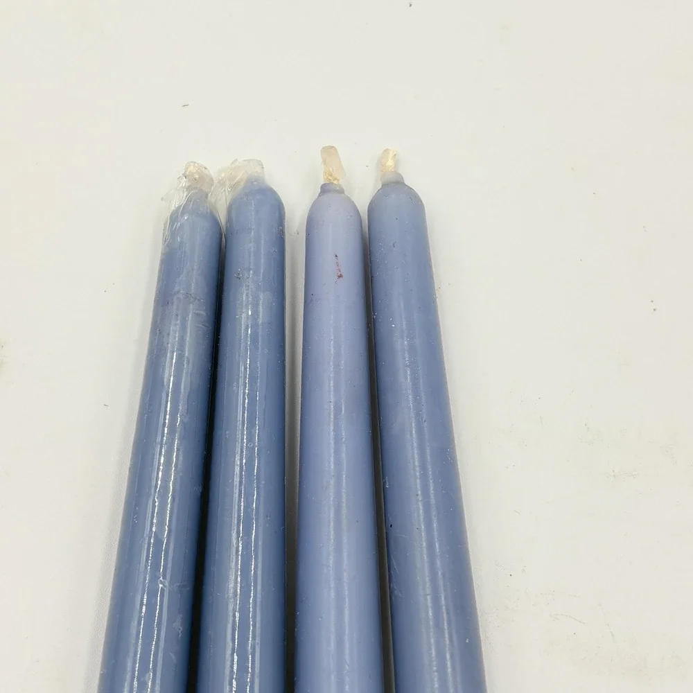 Lot Of  4 Vintage Tapered Candles Blue  Old Harbor 2 New Sealed 2 Open‎
